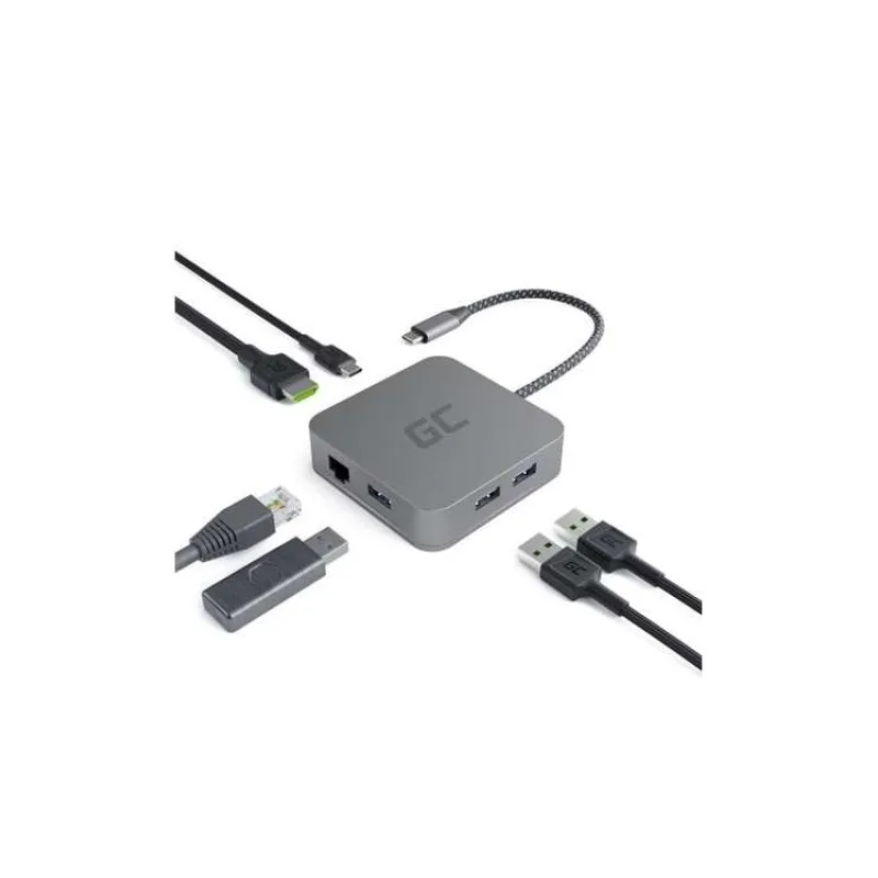 Green Cell HUB USB-C HDMI - 7 ports for MacBook Pro, Dell XPS, Lenovo X1 Carbon and others (AK61)