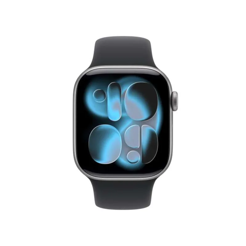 Apple Watch Series 11 GPS 42mm Kozmický sivý hliník s čiernym športovým remienkom - S/M (MEQW4WF/A)