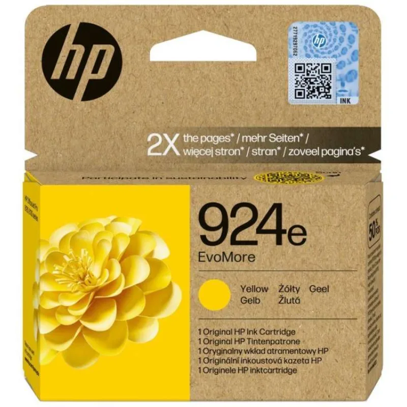 HP 924e EvoMore Žlutá originální inkoustová kazeta (4K0U9NE)
