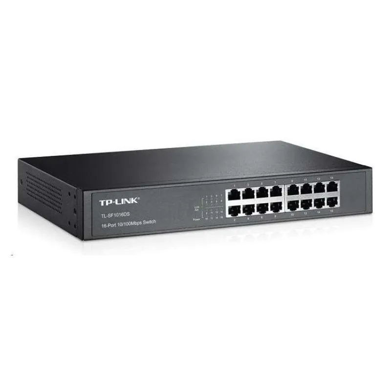 16-Port 10/100 Mbps Switch
PORT: 16× 10/100 Mbps RJ45 Ports
SPEC: 1U 13-inch Rack-mountable Steel Case
FEATURE: Plug (TL-SF1016DS)