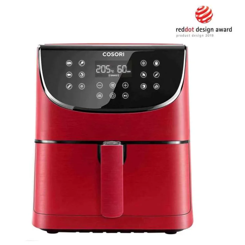 Cosori CP158-AF PREMIUM – 5.5L horkovzdušná fritéza + 5x špíz a gril. rošt, red (CP158-AF-RXR)