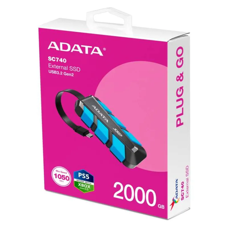 ADATA SC740/2TB/SSD/Externý/Modrá/5R (SC740-2000G-CBU)