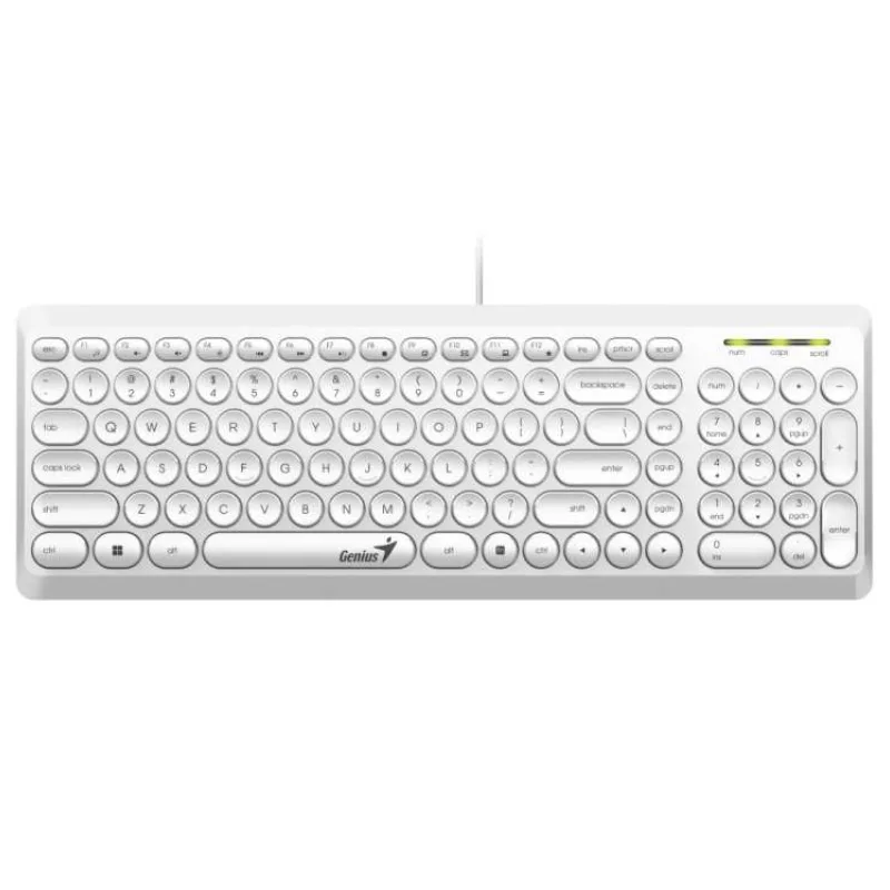 GENIUS klávesnice Slimstar Q200 White/ Drátová/ USB/ bílá/ retro design/ CZ+SK layout (31310020413)