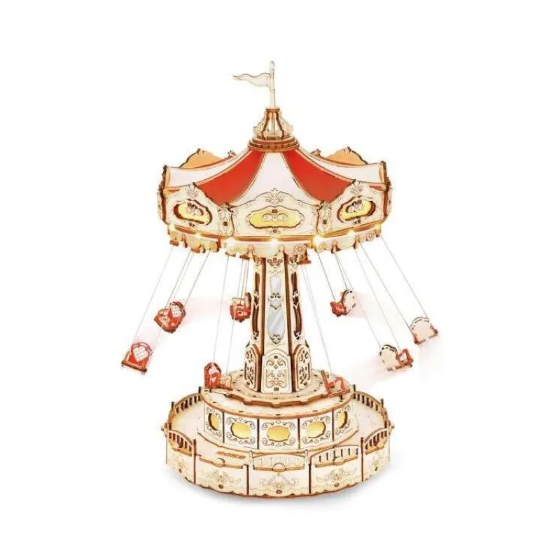 RoboTime 3D skládačka hrací skříňky Řetízkový kolotoč barevný (EA02)