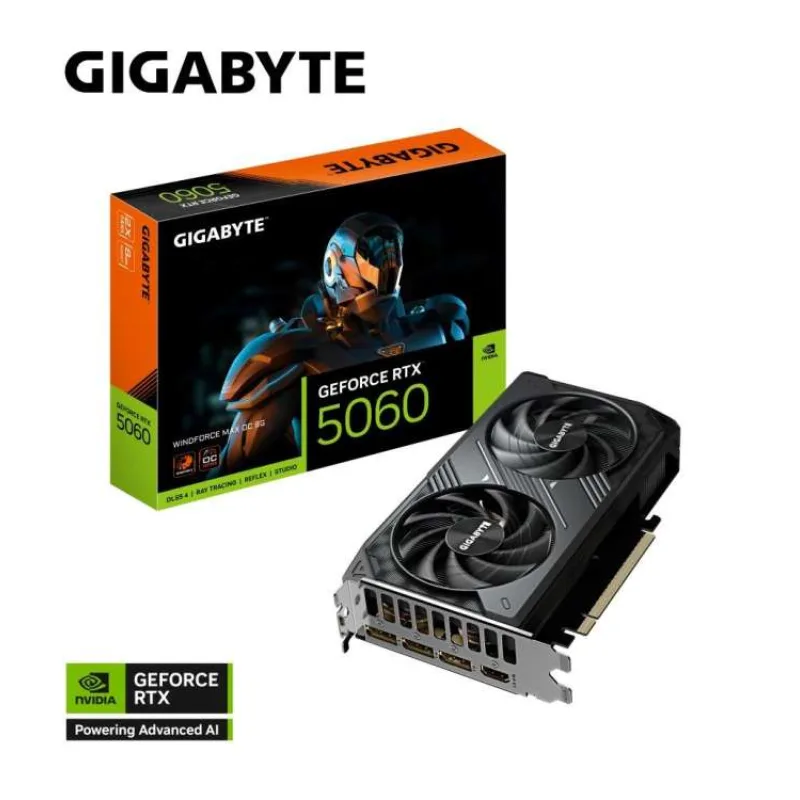 GIGABYTE VGA NVIDIA GeForce RTX 5060 WINDFORCE MAX OC 8G, 8G GDDR7, 3xDP, 1xHDMI (GV-N5060WF2MAX OC-8GD)