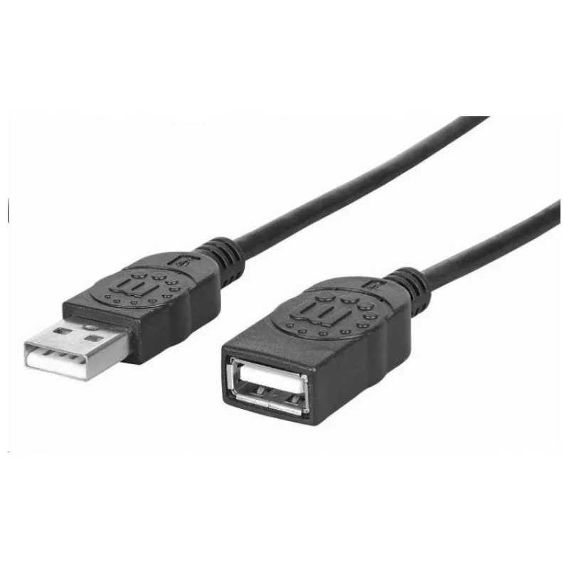Manhattan USB kábel, USB 2.0, samec - samica, 480 Mb/s, 1 m, čierna (308519)