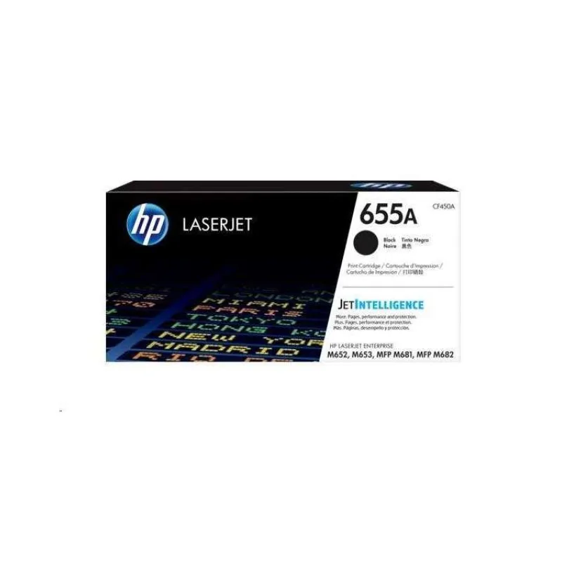 HP 655A Black Original LaserJet Toner Cartridge (CF450A) (CF450A)