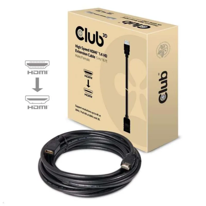 Predlžovací kábel HDMI Club3D 1.4, 5m (CAC-1320)
