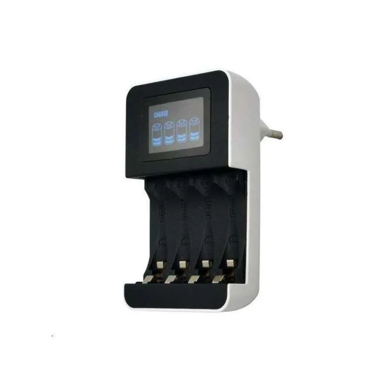 Solight nabíječka s LCD displejem, AC 230V, 450mA, 4 kanály, AA/AAA, řízená mikroprocesorem (DN25)