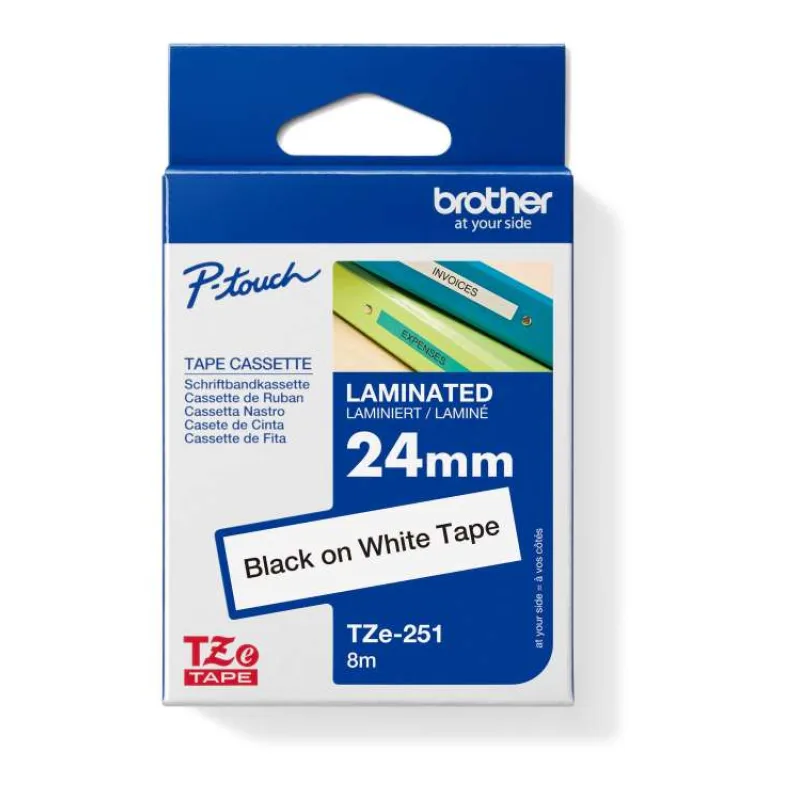 páska BROTHER TZ251 čierne písmo, biela páska Tape (24mm) CIV (TZE251CIV)
