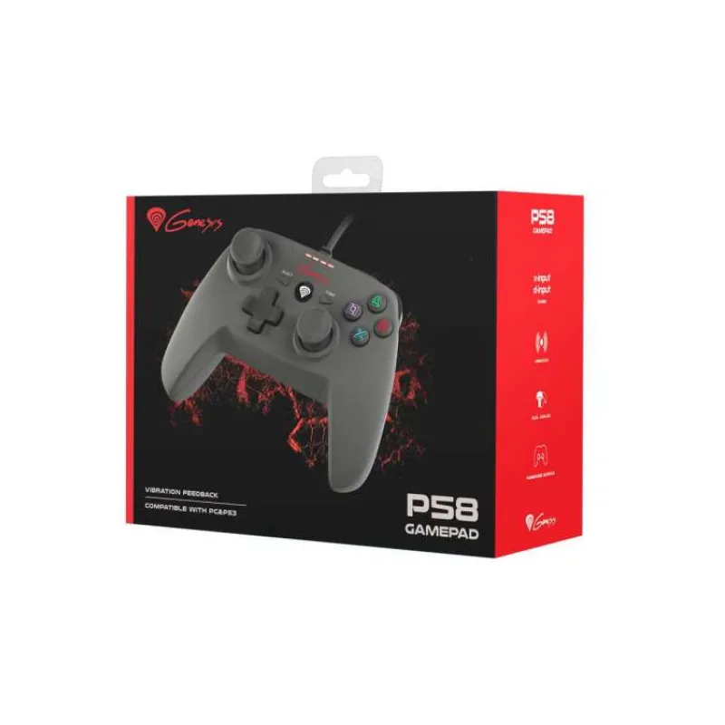Drôtový gamepad Genesis P58, pre PS3/PC, vibrácie (NJG-0773)