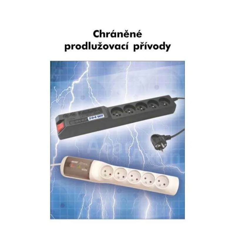 19" napáj.pan.Acar 504WF 5x220V-3m black+přep.ochr (7671)