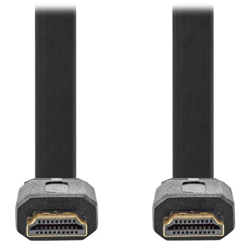 NEDIS High Speed HDMI 2.0 kabel s ethernetem/ 4K@30Hz/ zlacené konektory HDMI-HDMI/ plochý/ černý/ bulk/ 2m (CVGL34100BK20)