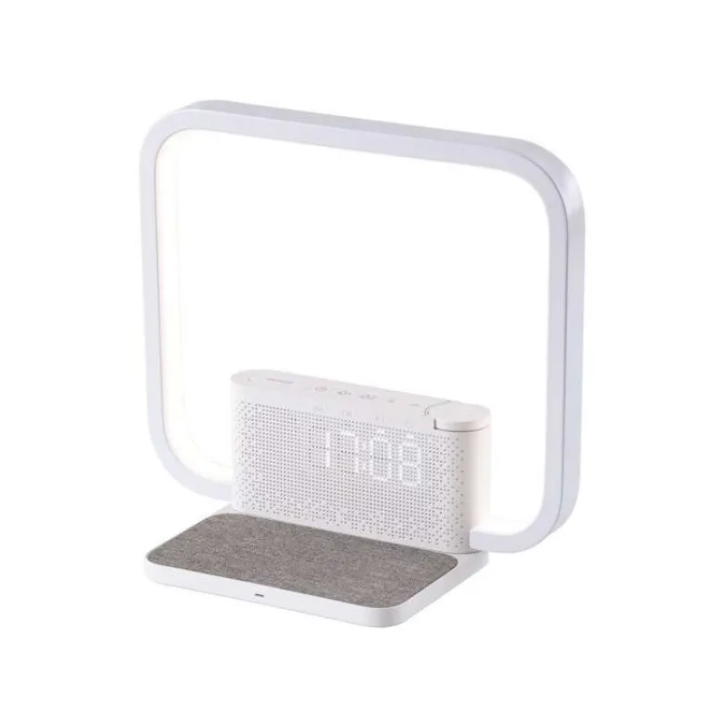 IMMAX LED stolní lampička CRANE/ Qi nabíjení/ 18W/ budík/ 12V/1,5A/ 200lm/ bílá (08994L)