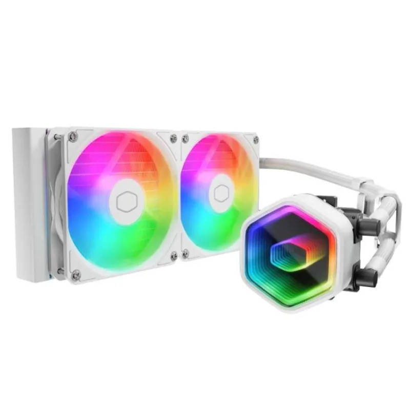 Cooler Master vodní chladič MasterLiquid 240 Core II, 2x240mm, LGA1851, AM5, bílá (MLW-D24M-A18PA-RW)