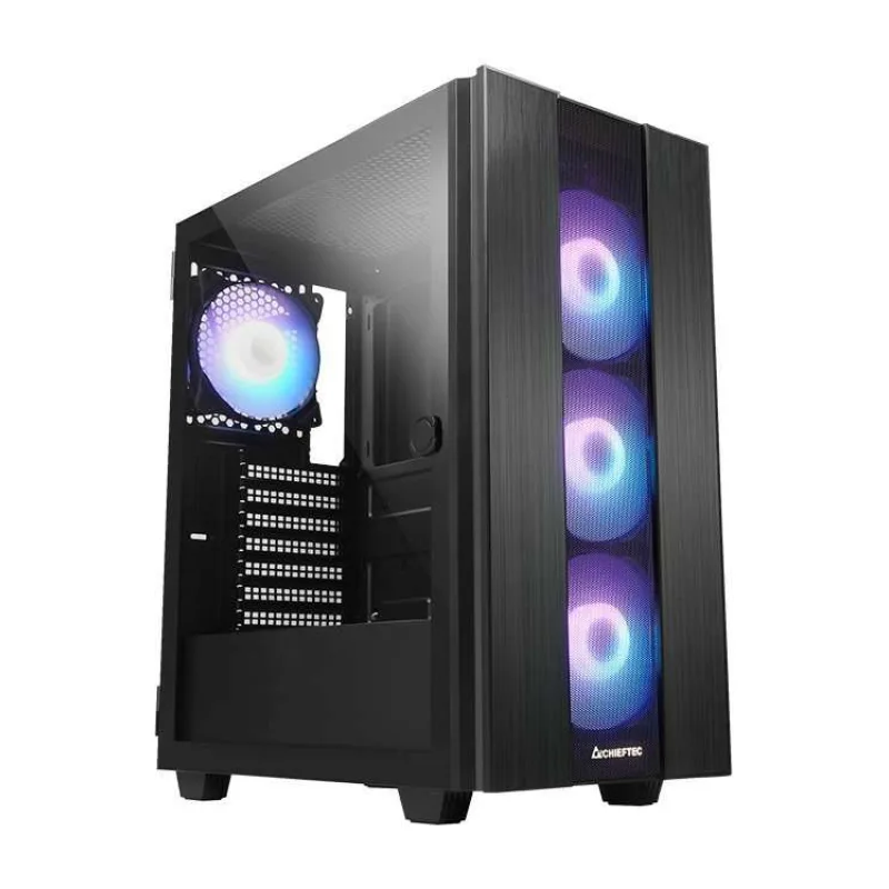 CHIEFTEC skříň HUNTER 2, ATX, 1x USB-C, 1x USB 3.1, 4x 120mm ARGB Fan, ARGB Hub, černá (GS-02B-OP)