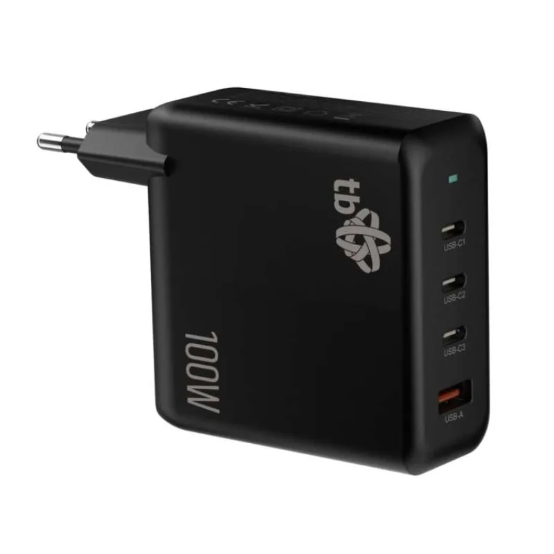 TB 3x USB-C + 1x USB-A nabíjačka, GaN, 100W, čierna (AZTBXULUSB100WB)