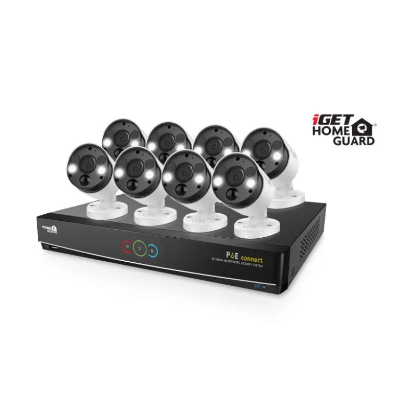 iGET HGNVK164908 - Kamerový UltraHD 4K PoE set, 16CH NVR + 8x IP 4K kamera, zvuk, SMART W/M/Andr/iOS (75020555)