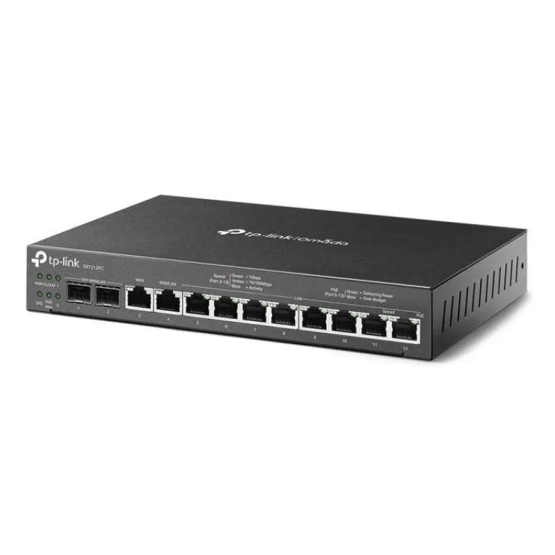 Omada Gigabit VPN Router with PoE+ Ports and Controller Ability PORT: 2× Gigabit SFP WAN/LAN Port, 1× Gigabit RJ45 WAN P (ER7212PC)