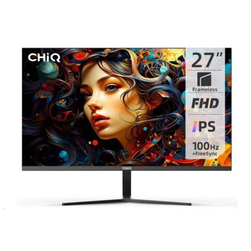 CHiQ 27" UltraSlim monitor 27F650R FHD, 100 Hz, Frameless, repro, černý (27F650R)