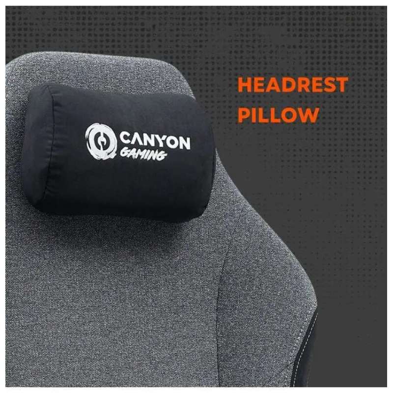 Canyon XLCH01, Boulder, XL herné kreslo s poťahom z tkaniny, nosnosť až do 150kg, šedé (CND-XLCH01)