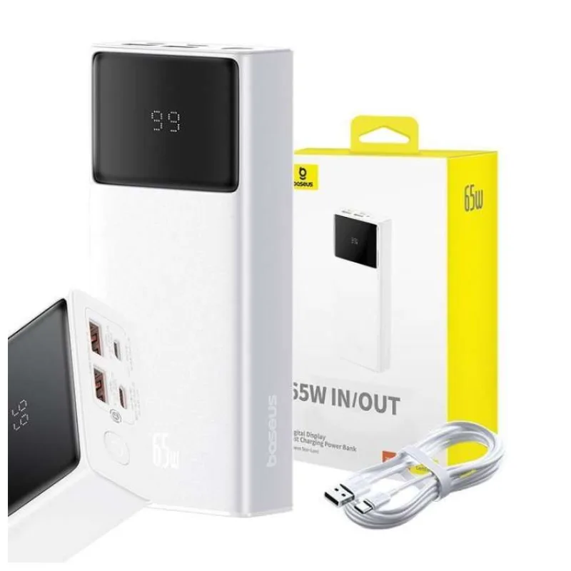 Baseus Power Bank Star-Lord 20000 mAh 65W 2x USB-A/micro USB/USB-C biela (6932172634957)