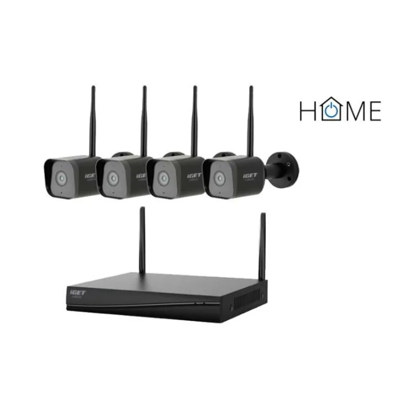 iGET HOME NVR N4C4 - CCTV bezdrôtový Wi-Fi set 2K+ rozlíšenie, 4CH NVR + 4x kamera so zvukom a IR (75020809)