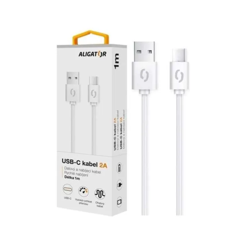 ALIGATOR Datový kabel 2A, USB-C bílý (DAKA006)