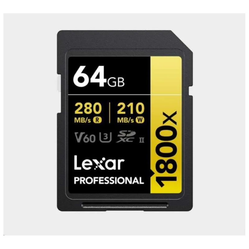 Lexar SDXC Pro 1800x U3 UHS-II R280/W210 (V60) 64GB (LSD1800064G-BNNNG)