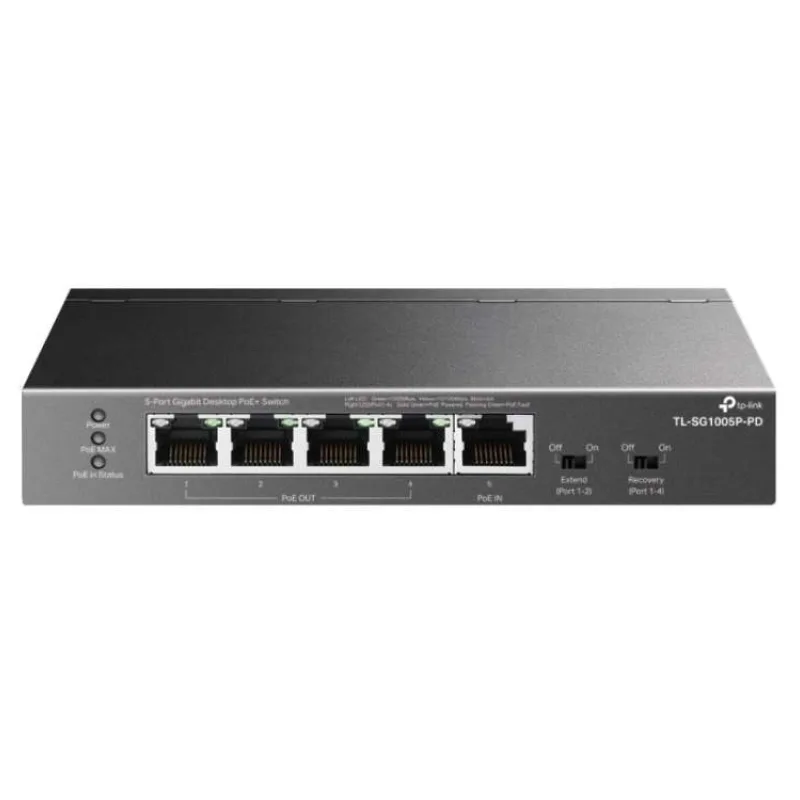 TP-Link TL-SG1005P-PD Switch 1x GLAN s PoE-in, 4x GLAN s PoE+ ( PoE extender switch až 250M _napájení 802.3bt) (TL-SG1005P-PD)
