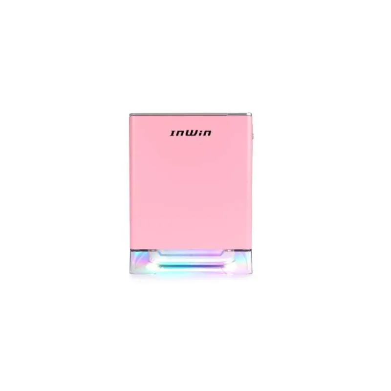In Win A1 Plus pink, PSU 650W GOLD included, Mini ITX, TG, ARGB Fans, Qi 10W Charging (A1 PLUS PINK)