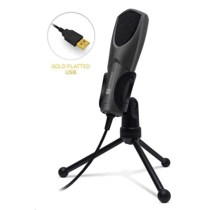 CONNECT IT YouMic mikrofon USB, pozlacený konektor USB, antracit (CMI-8000-AN)