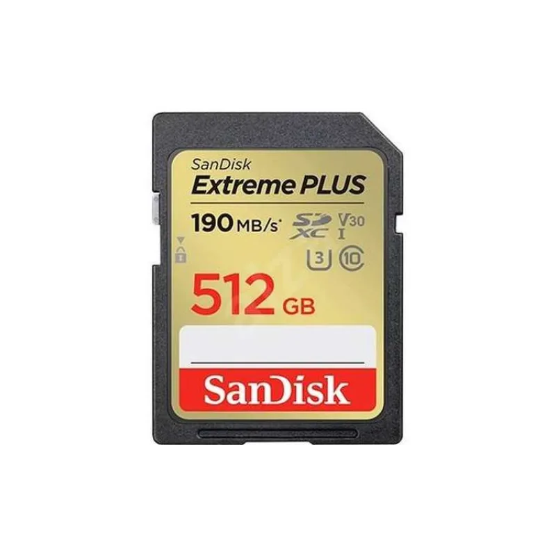 Karta SanDisk SDXC 512 GB Extreme PLUS (R 190 MB/s W130 MB/s Class 10, UHS-I U3 V30) (SDSDXWV-512G-GNCIN)