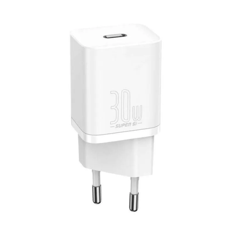 Baseus rýchlonabíjačka do siete Super Si USB-C PD QC 30W biela (6953156205079)