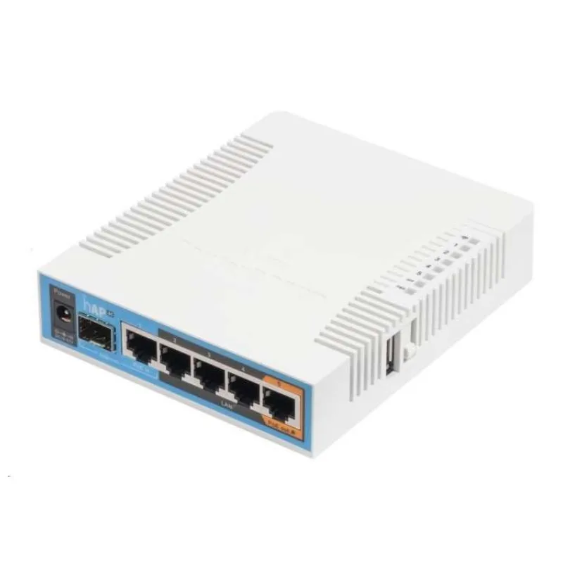 MikroTik hAP ac, 720MHz CPU, 128MB RAM, 5x LAN, 2.4+5GHz,Wi-Fi 802.11b/g/n/ac, SFP slot, vrátane. L4 (RB962UiGS-5HacT2HnT)