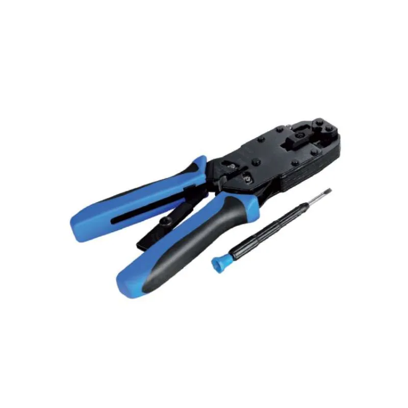 Kleště krimpovací PROFI s ráčnou pro konektory RJ10, RJ11, RJ12, RJ45, DEC s odizolovávačem (HT-2008AR)