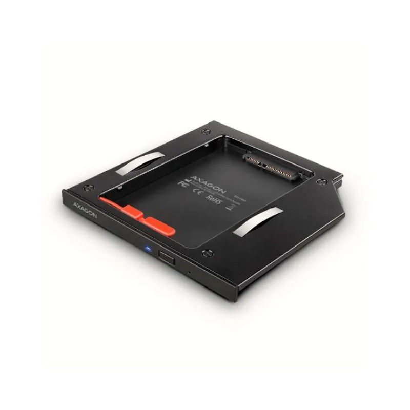 AXAGON RSS-CD09 ODD, Rámeček do slotu optické mechaniky pro 2.5“ SSD/HDD, LED, 9.5 mm, hliníkový (RSS-CD09)