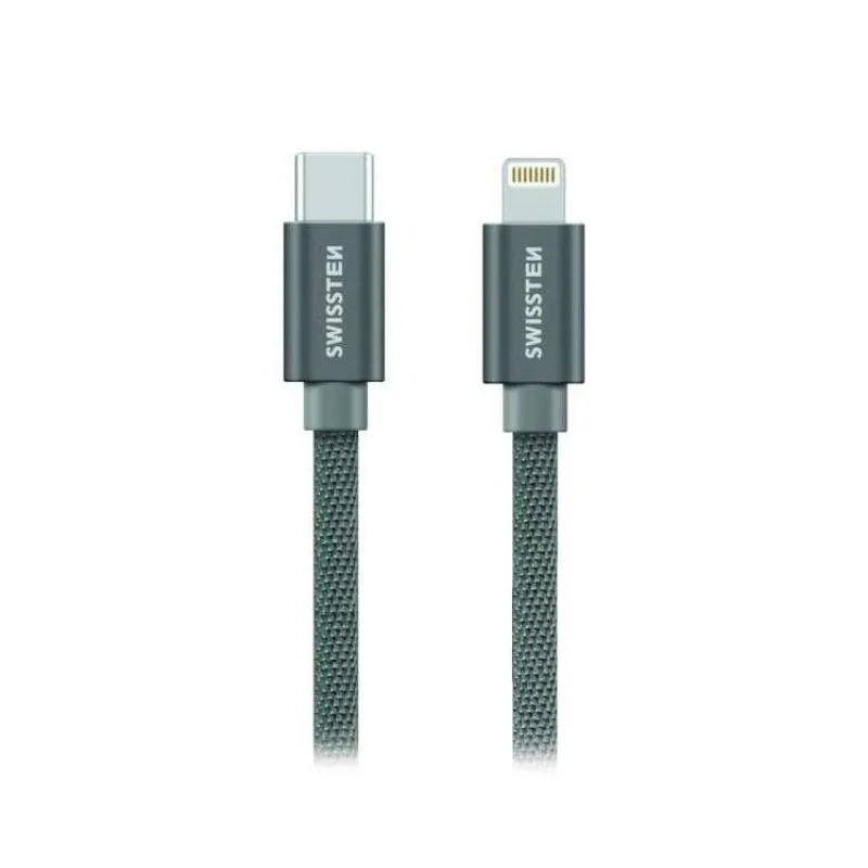 SWISSTEN DATA CABLE USB-C / LIGHTNING TEXTILE 1,2M GREY (71525202)