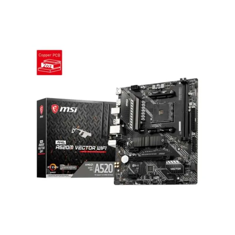 MSI MB Sc AM4 MAG A520M VECTOR WIFI, AMD A520, 2x DDR4, WiFi, 1x DP, 1x HDMI, m-ATX (MAG A520M VECTOR WIFI)