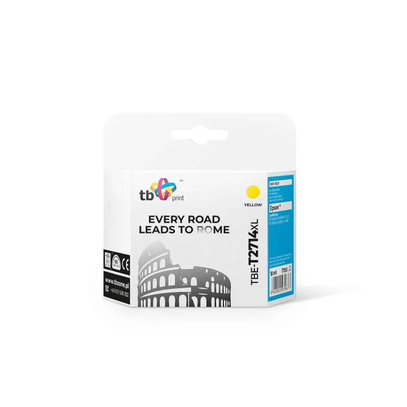 Ink. kazeta TB kompatibilní s Epson WF-3620 T2714 XL, nová, Yellow (TBE-T2714XL)