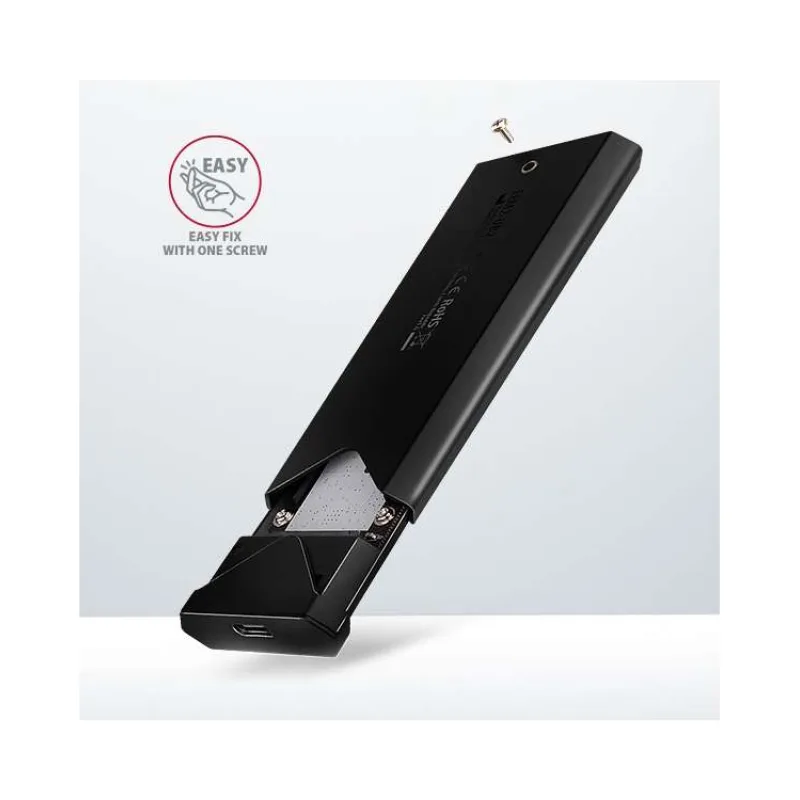 AXAGON box na M.2 NVMe SSD / EEM2-UB2 / USB-C / USB 3.2 Gen2 / černý / kabel 20cm USB-C na USB-C (EEM2-UB2)