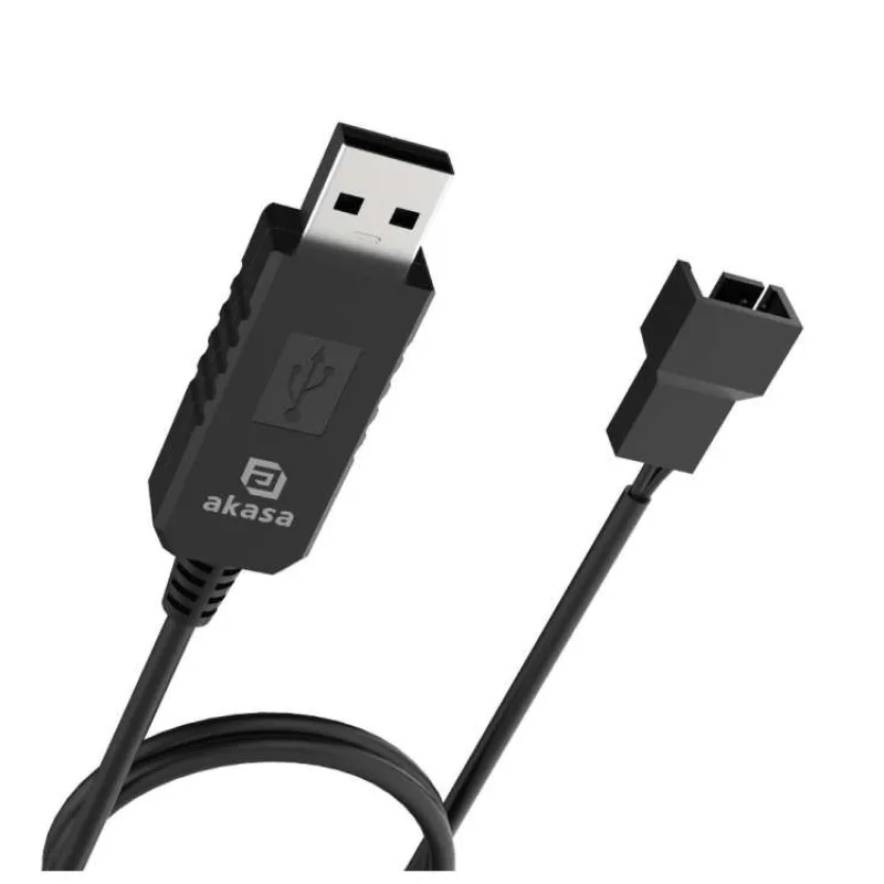 AKASA - 5V to 12V DC Step-Up Voltage Converter Cable pre USB na 3-Pin & 4-Pin PC Fan (AK-CBFA10-60BK)