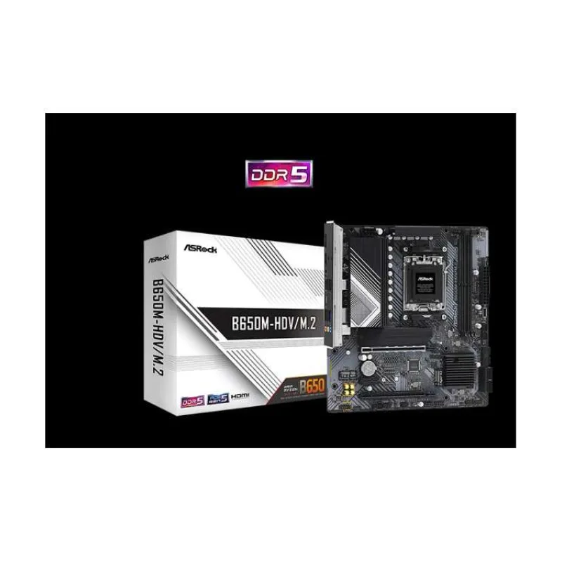 ASRock B650M-HDV/M.2 / AMD B650 / AM5 / 2x DDR5 DIMM / 2x M.2 / HDMI / DP / USB-C / mATX (B650M-HDV/M.2)