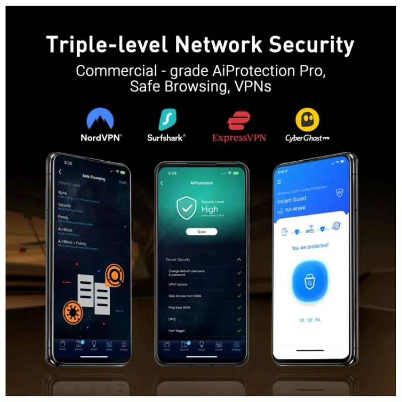 ASUS TUF-BE6500 (BE6500) WiFi 7 Extendable Gaming Router, 4x 2.5G, AiMesh (90IG0920-MO9C00)