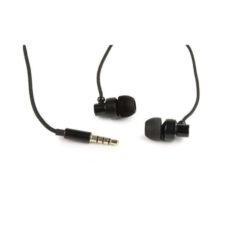 GEMBIRD sluchátka s mikrofonem MHS-EP-CDG-B pro MP3, kovová, Black (MHS-EP-CDG-B)