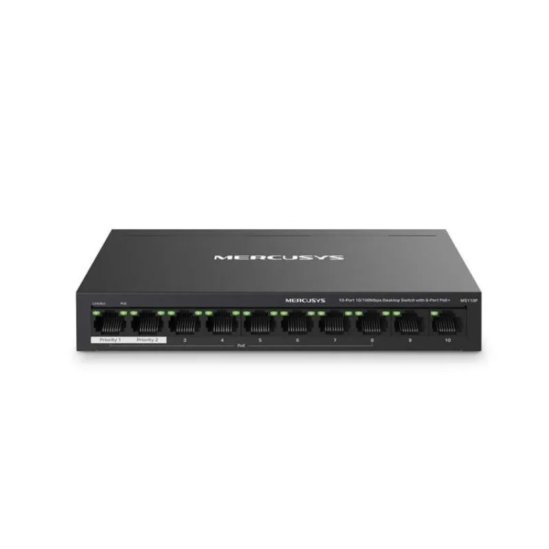 MERCUSYS MS110P - Desetiportový stolní switch s 8 porty 10/100 Mb/s PoE+ (MS110P)