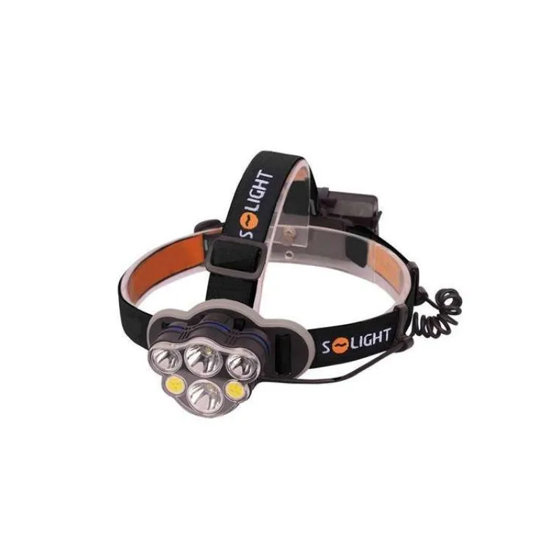 Solight LED čelové nabíjacie svietidlo, 550lm, Li-ion, USB (WN35)