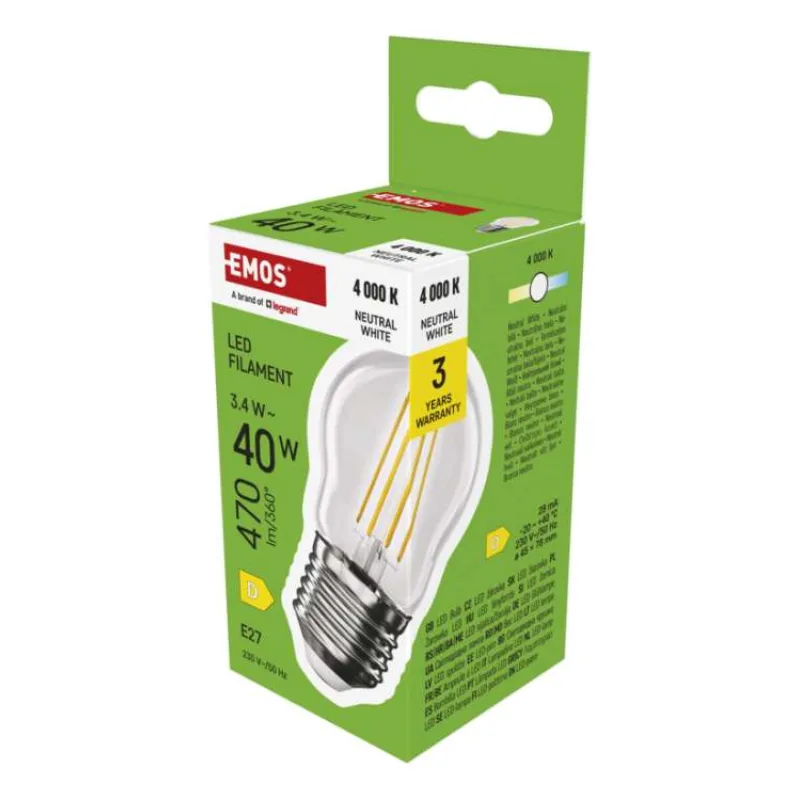 EMOS LED FLM MINI GL 3,4 W (40 W) 470lm E27 NW (1525743403)