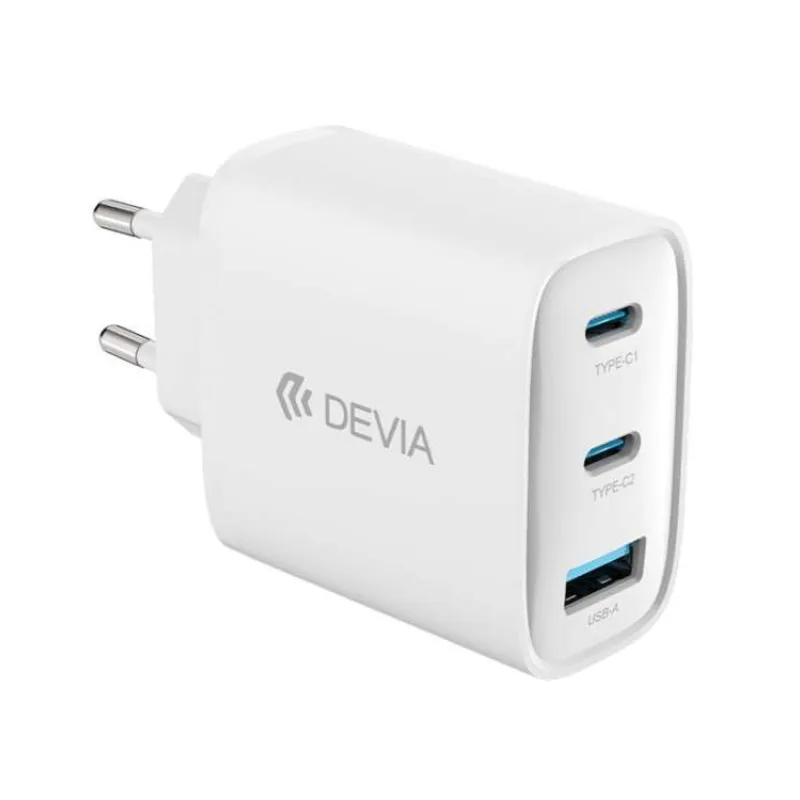 Devia sieťová nabíjačka Extreme Speed GaN PD 2x USB-C/USB-A 65W - White (6942297111615)