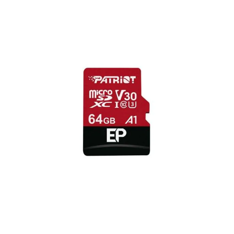 Patriot V30 A1/micro SDXC/64 GB/UHS-I U3 / Class 10/+ Adaptér (PEF64GEP31MCX)